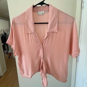 Wilfred Free Women's Pink Tie-Front Top